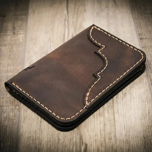 Western Vertical Wallet by Bull Sheath Leather, handmade leather goods detail photo 6