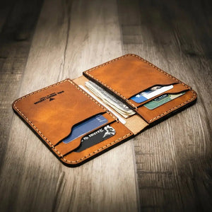 Western Vertical Wallet by Bull Sheath Leather, handmade leather goods detail photo 11
