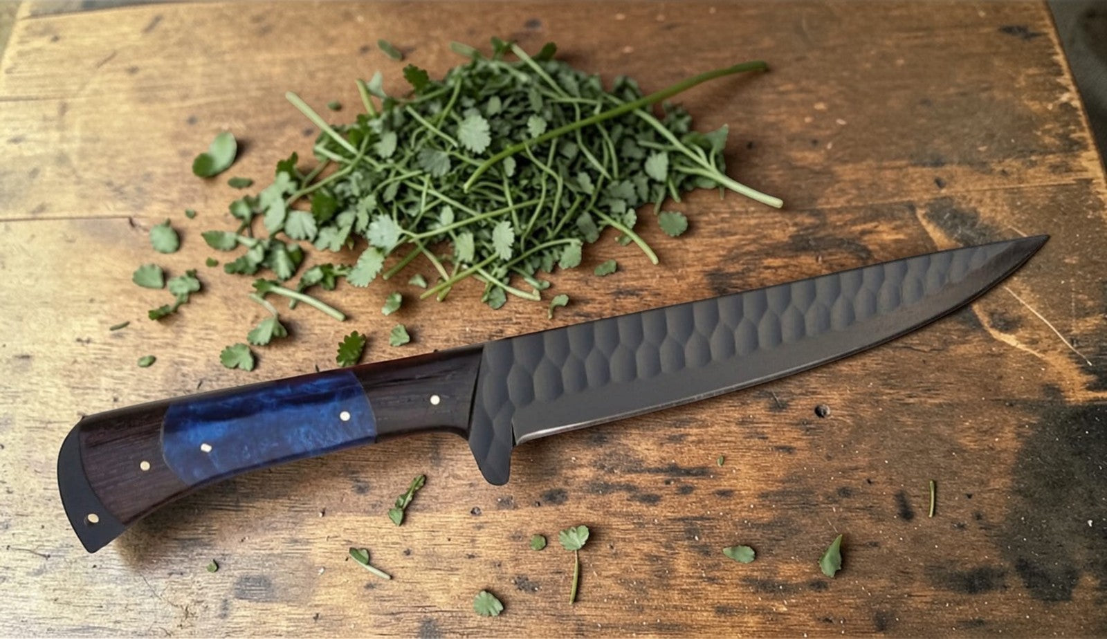 Custom Handmade Chef Knives Set / Kitchen Knives Set / 5Pcs Chef Set / Black Coated Blades Chef Knives Set / BBQ Knives Set / Best gift item / Mother Day Gift / Professional Chef For Gift