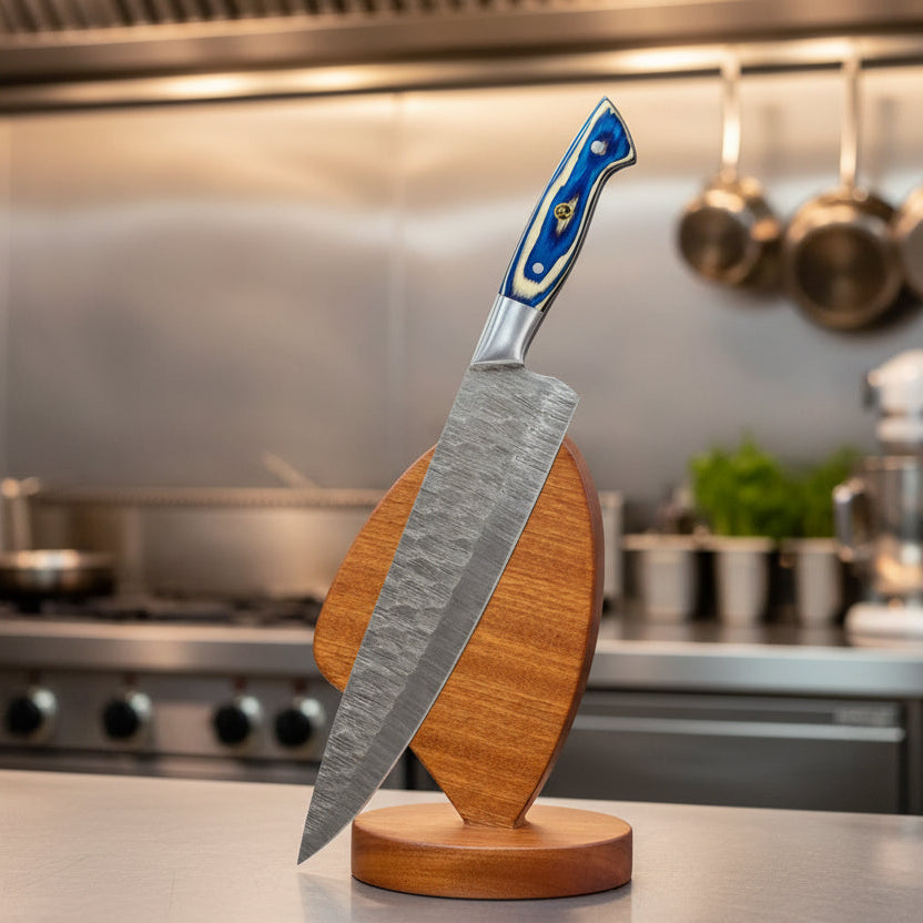 Damascus Steel Chef Knife | Hand Forged | 8" Blade