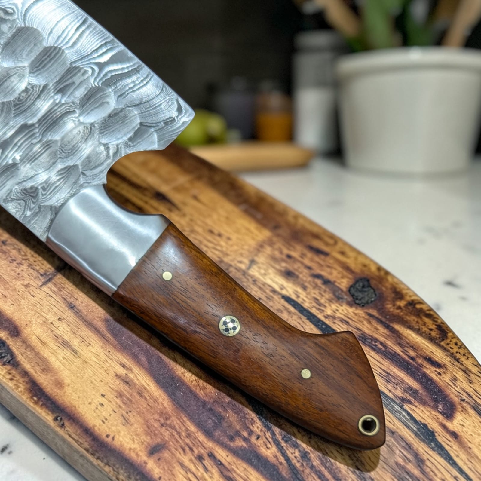 Cleaver Knife | Handmade Damascus Steel Cleaver Knife | Butcher Knife | Kitchen Knife With Rose Wood Handle | Best Gift for him/her