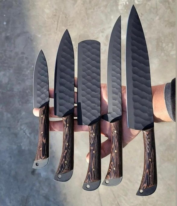 5-Piece 1095 high-carbon steel Chef Knife Set by Teton Twist Knives – view 2
