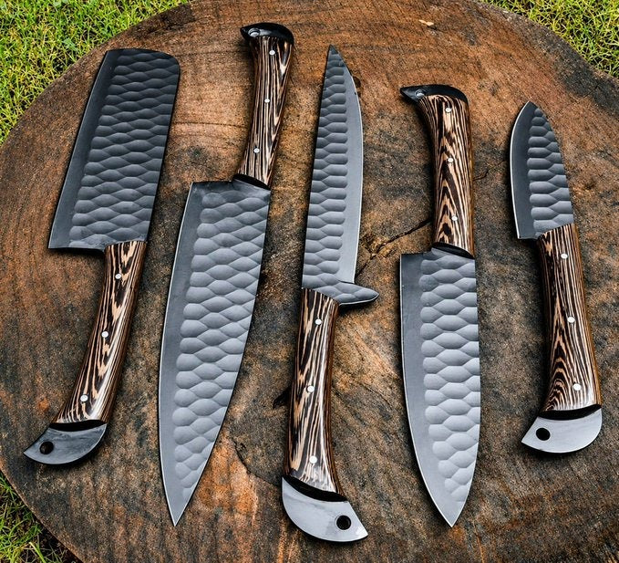 5-Piece 1095 high-carbon steel Chef Knife Set by Teton Twist Knives – view 1