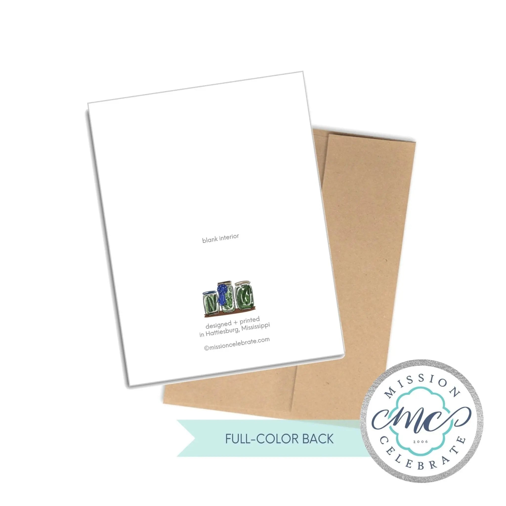 When Life Gives You Cucumbers, Make Pickles (Pickle Lovers) Art Greeting Cards (A2 Size 4.5"x5.5" folded note note card with envelope) Mission Celebrate