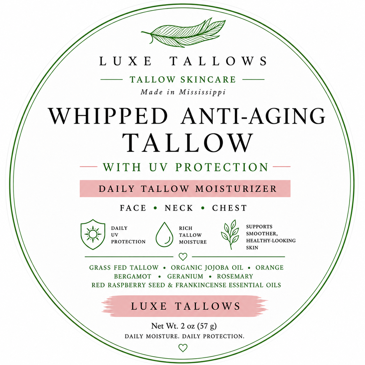 Whipped anti aging tallow label
