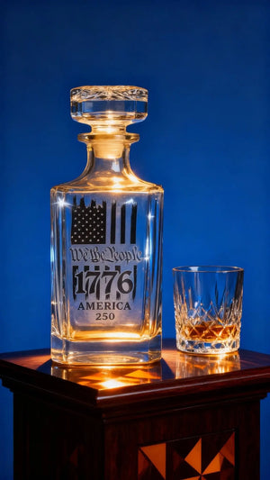 Whiskey/ Bourbon Decanter with 2 glasses (Free Customization) 750 ml by Jayman’s Creations, decanters detail photo 3
