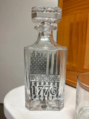 Whiskey/ Bourbon Decanter with 2 glasses (Free Customization) 750 ml by Jayman’s Creations, decanters detail photo 6