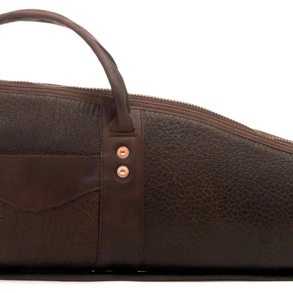White Wing Leather Hunting Rifle Case by Mission Mercantile Leather Goods, handmade leather goods detail photo 4