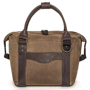White Wing Waxed Canvas Cooler by Mission Mercantile Leather Goods, handmade leather goods detail photo 3