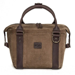 White Wing Waxed Canvas Cooler by Mission Mercantile Leather Goods, handmade leather goods detail photo 4