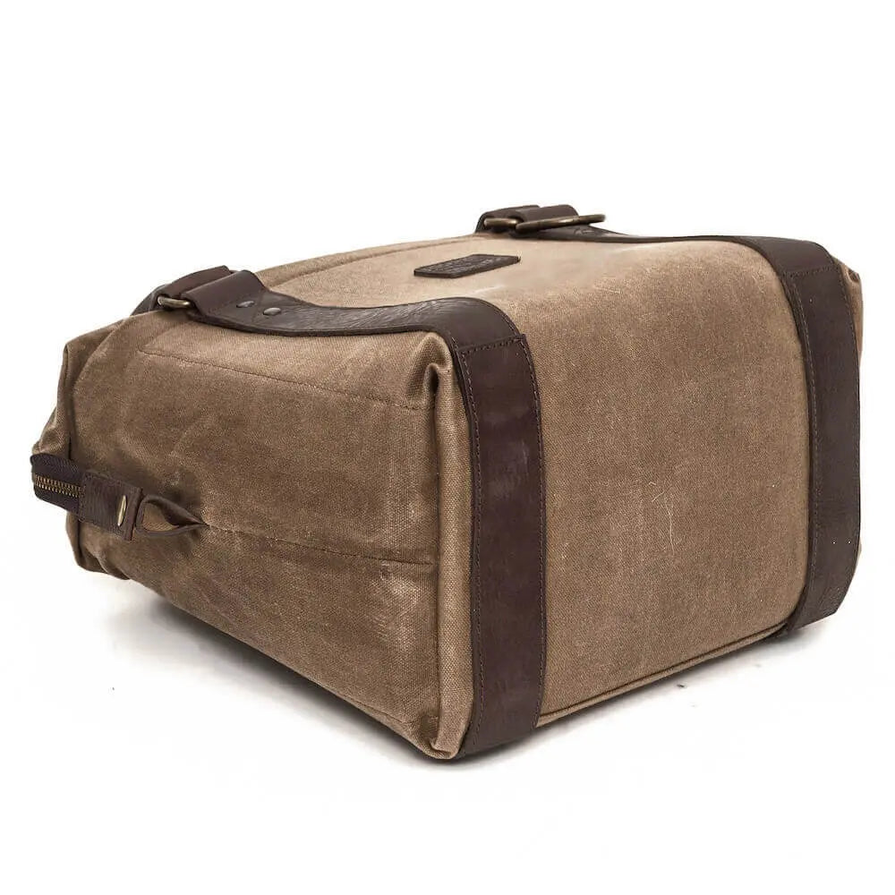 White Wing Waxed Canvas Cooler by Mission Mercantile Leather Goods, handmade leather goods detail photo 6