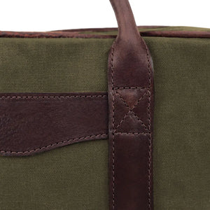 White Wing Waxed Canvas Deluxe Pistol Case by Mission Mercantile Leather Goods, handmade leather goods detail photo 16
