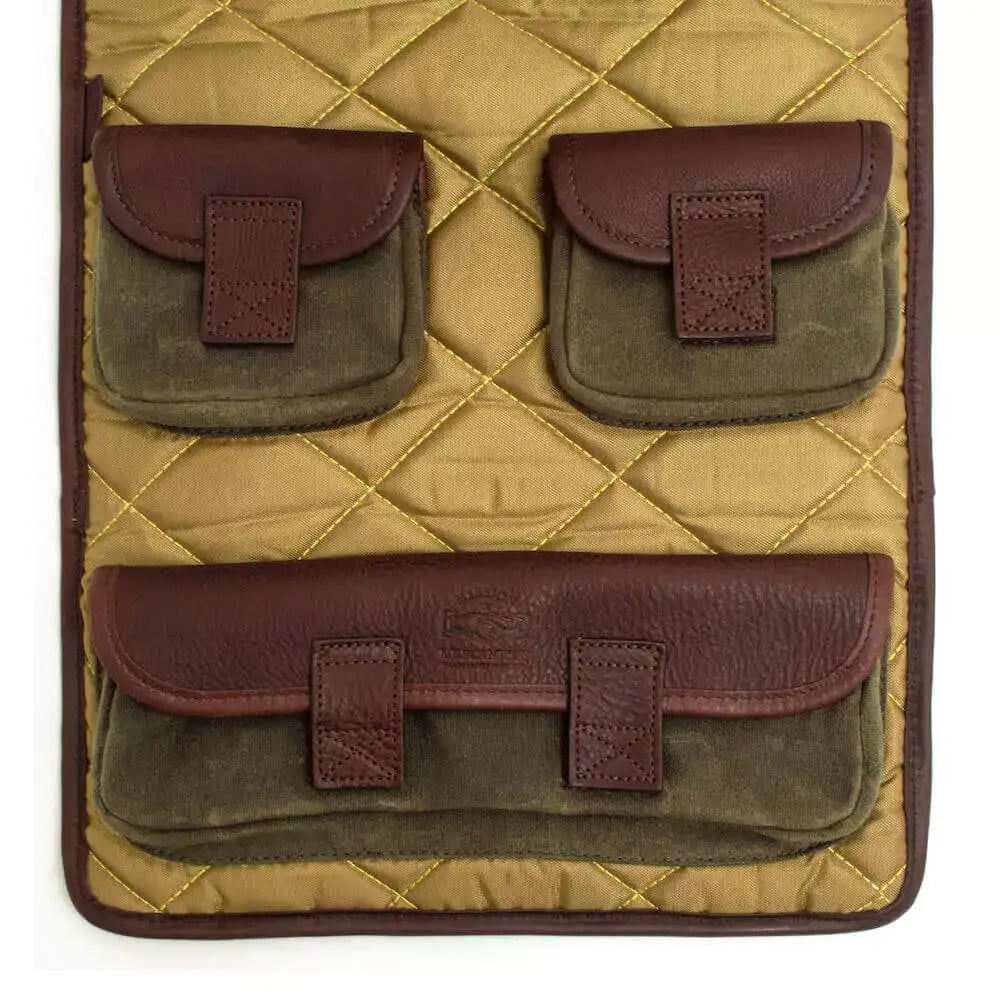 White Wing Waxed Canvas Gun Cleaning Mat by Mission Mercantile Leather Goods, handmade leather goods detail photo 15