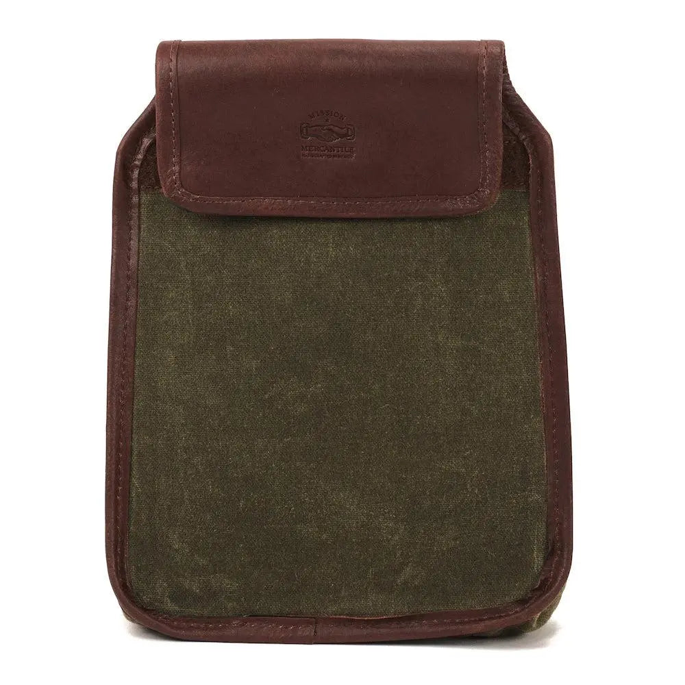 White Wing Waxed Canvas Hunting Double Belt Pouch by Mission Mercantile Leather Goods, handmade leather goods detail photo 10