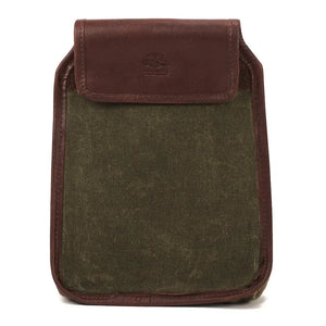 White Wing Waxed Canvas Hunting Double Belt Pouch by Mission Mercantile Leather Goods, handmade leather goods detail photo 10