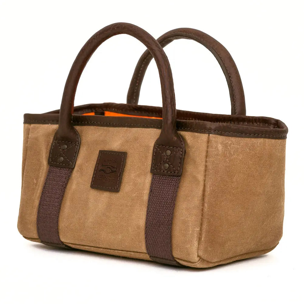 White Wing Waxed Canvas Hunting Four Box Shell Carrier by Mission Mercantile Leather Goods, handmade leather goods detail photo 5