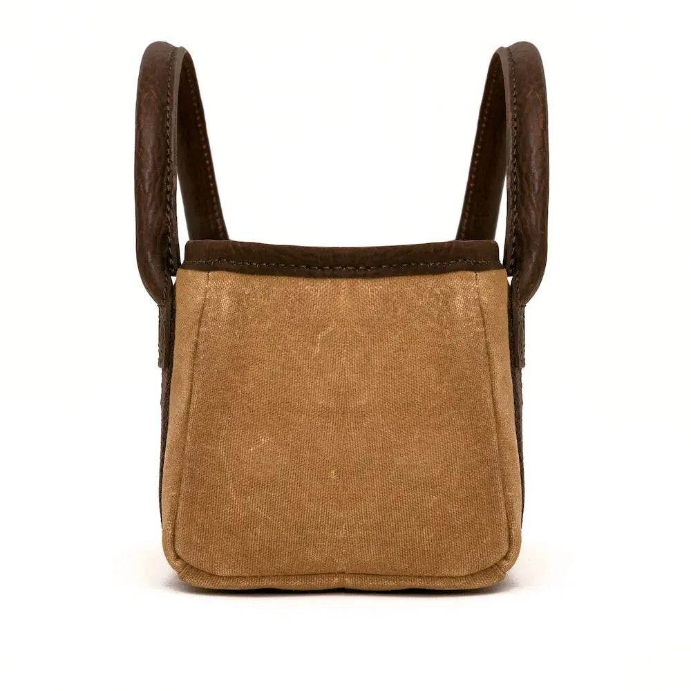 White Wing Waxed Canvas Hunting Four Box Shell Carrier by Mission Mercantile Leather Goods, handmade leather goods detail photo 6