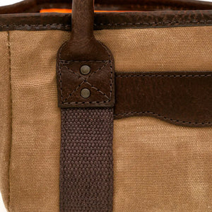 White Wing Waxed Canvas Hunting Four Box Shell Carrier by Mission Mercantile Leather Goods, handmade leather goods detail photo 7