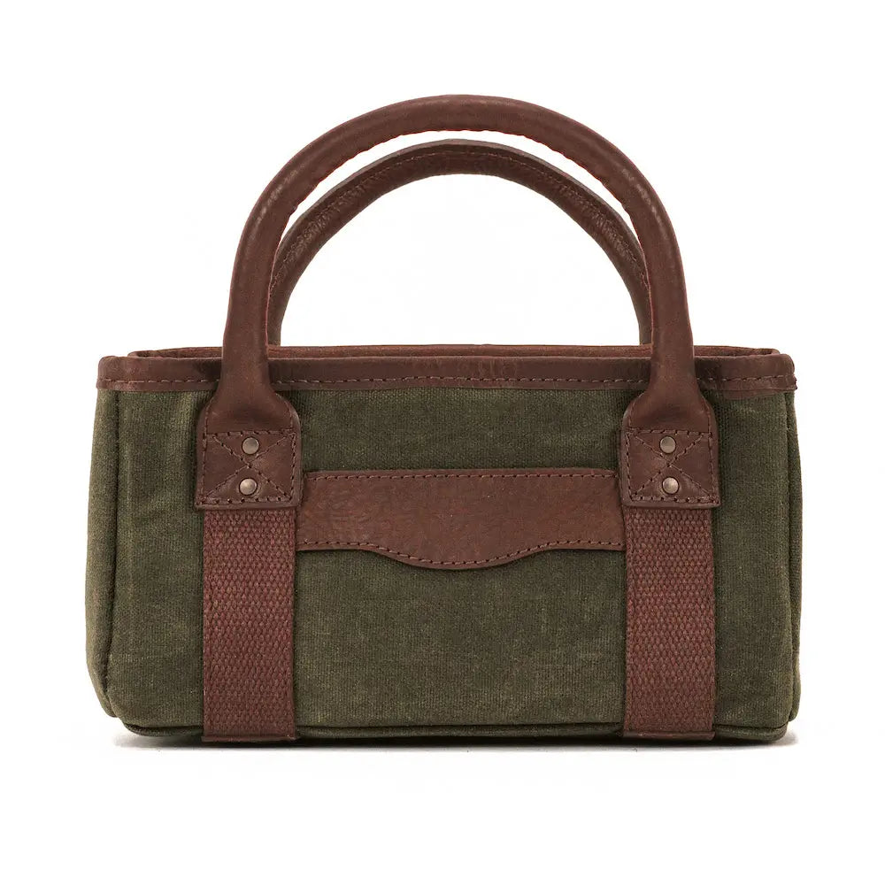 White Wing Waxed Canvas Hunting Four Box Shell Carrier by Mission Mercantile Leather Goods, handmade leather goods detail photo 8