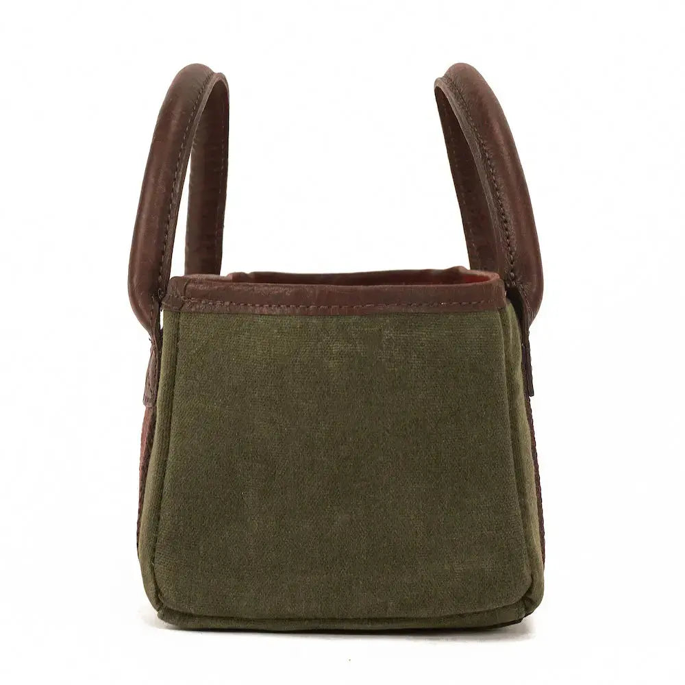White Wing Waxed Canvas Hunting Four Box Shell Carrier by Mission Mercantile Leather Goods, handmade leather goods detail photo 12