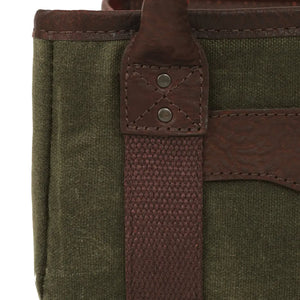 White Wing Waxed Canvas Hunting Four Box Shell Carrier by Mission Mercantile Leather Goods, handmade leather goods detail photo 14