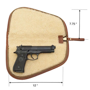 White Wing Waxed Canvas Hunting Pistol Case by Mission Mercantile Leather Goods, handmade leather goods detail photo 3