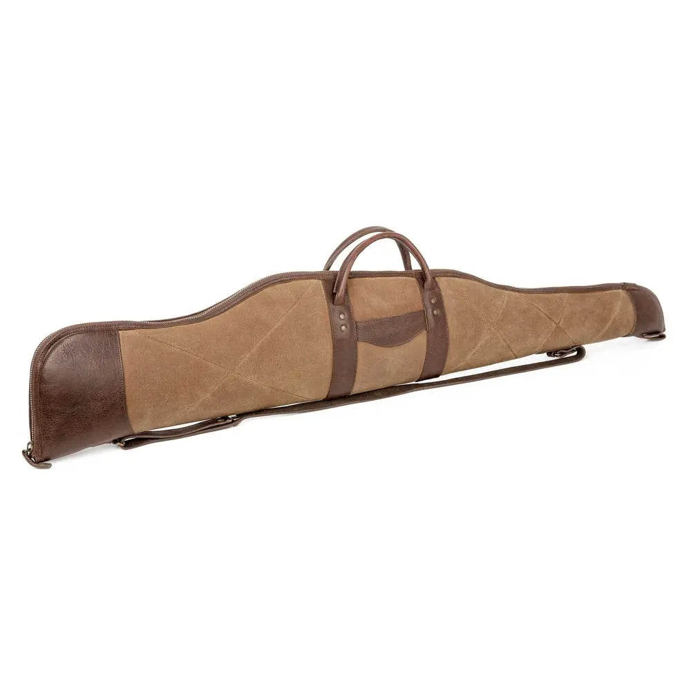 White Wing Waxed Canvas Hunting Rifle Case by Mission Mercantile Leather Goods, handmade leather goods main product photo