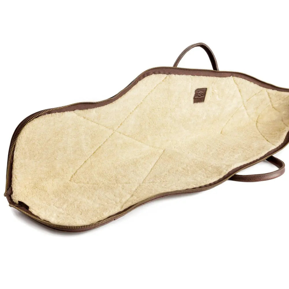 White Wing Waxed Canvas Hunting Rifle Case by Mission Mercantile Leather Goods, handmade leather goods detail photo 2