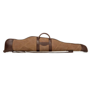 White Wing Waxed Canvas Hunting Rifle Case by Mission Mercantile Leather Goods, handmade leather goods detail photo 3