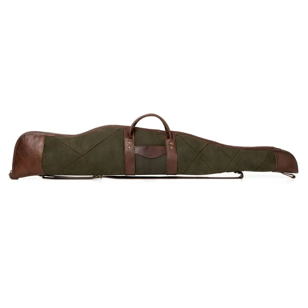 White Wing Waxed Canvas Hunting Rifle Case by Mission Mercantile Leather Goods, handmade leather goods detail photo 7
