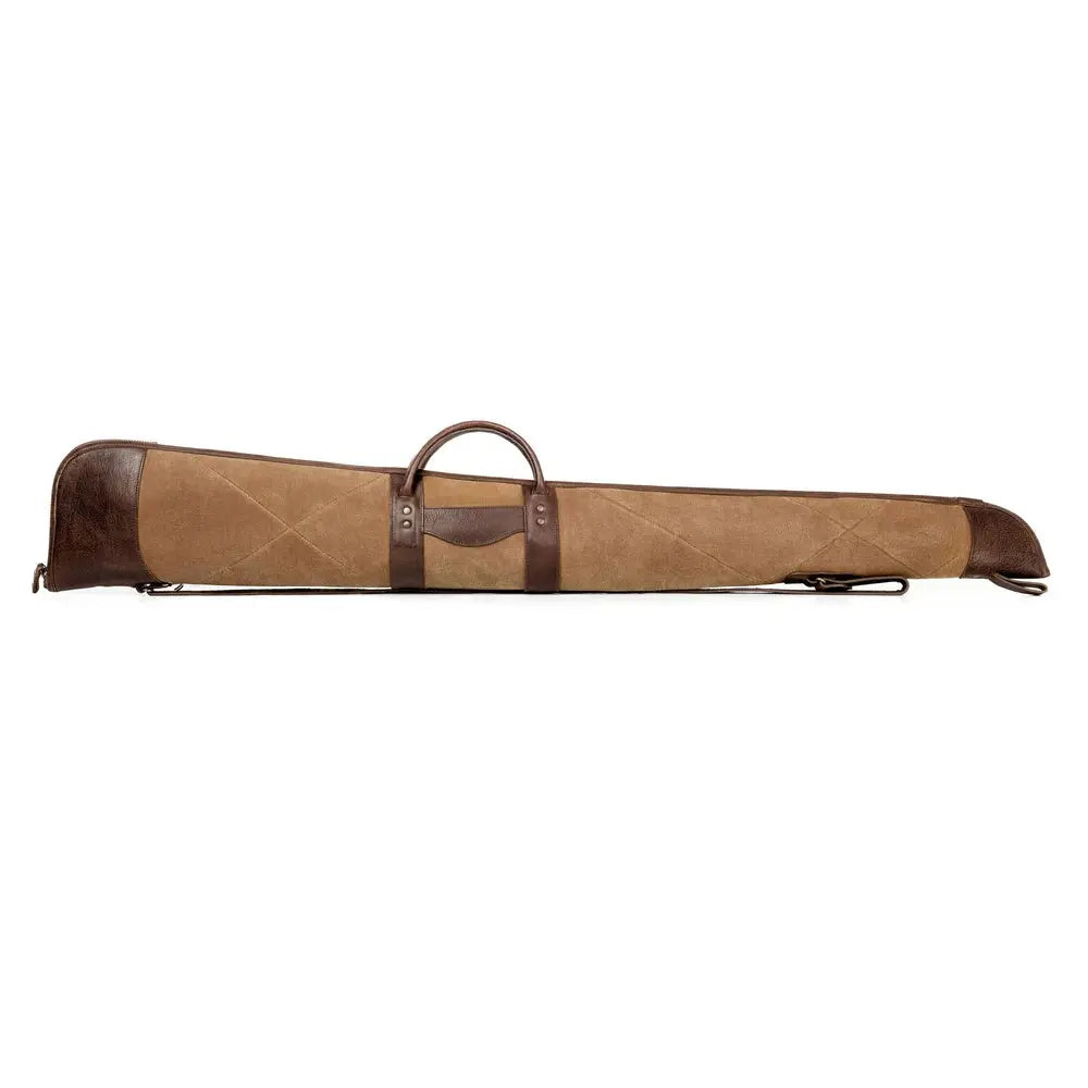 White Wing Waxed Canvas Hunting Shotgun Case by Mission Mercantile Leather Goods, handmade leather goods detail photo 7