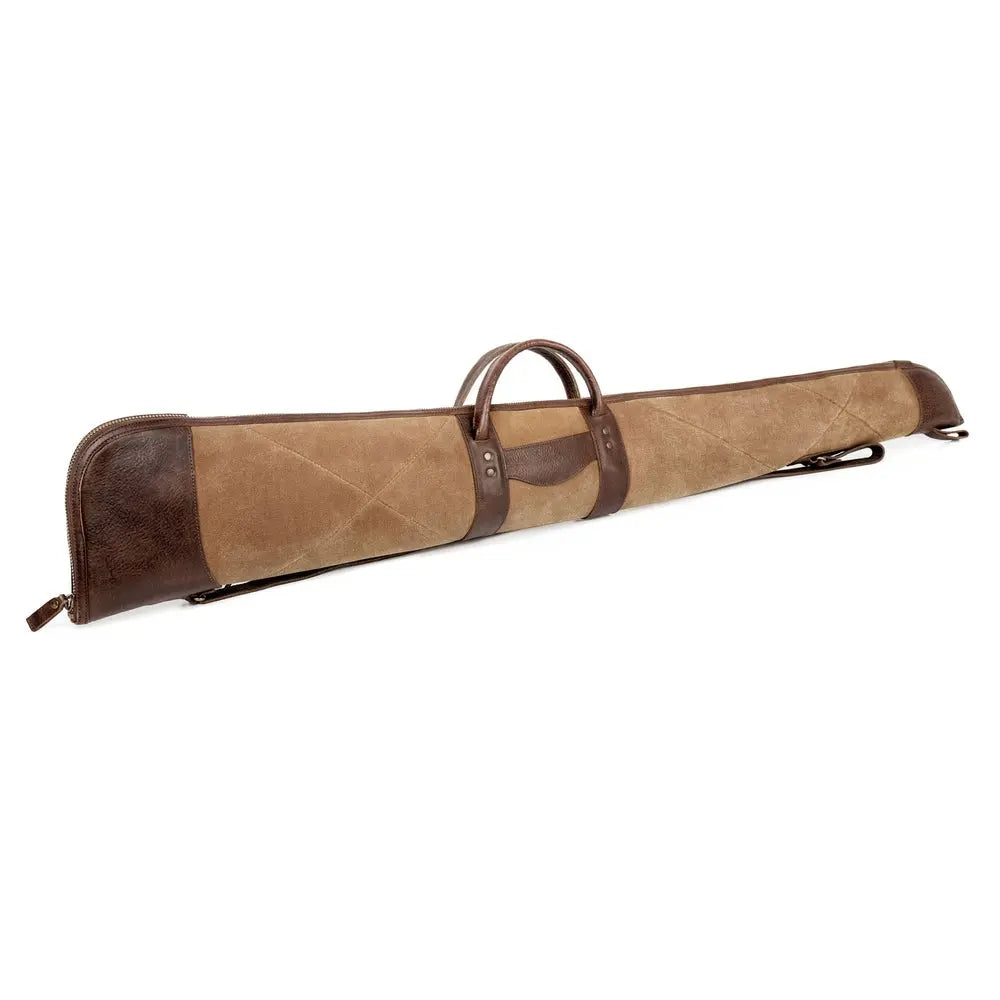 White Wing Waxed Canvas Hunting Shotgun Case by Mission Mercantile Leather Goods, handmade leather goods detail photo 8