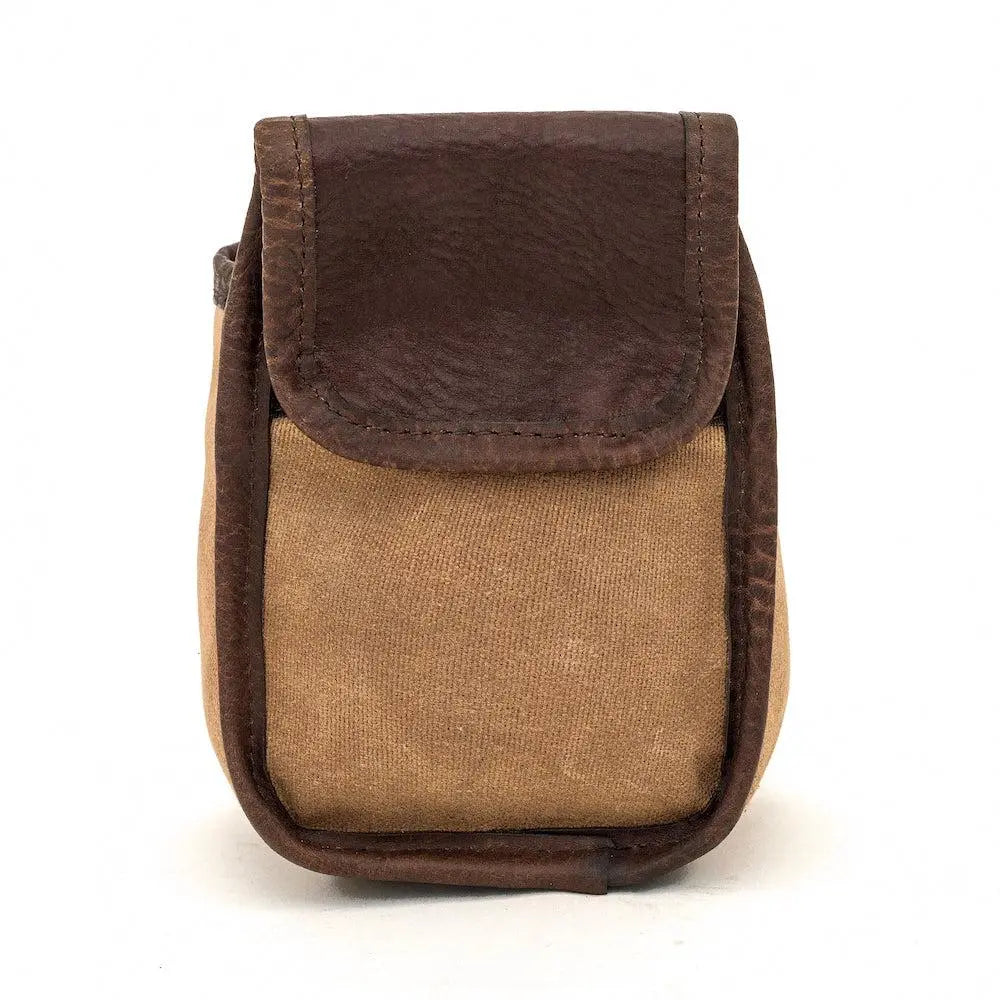 White Wing Waxed Canvas Hunting Single Belt Pouch by Mission Mercantile Leather Goods, handmade leather goods detail photo 5