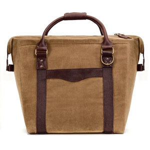 White Wing Waxed Canvas Large Cooler by Mission Mercantile Leather Goods, handmade leather goods detail photo 2