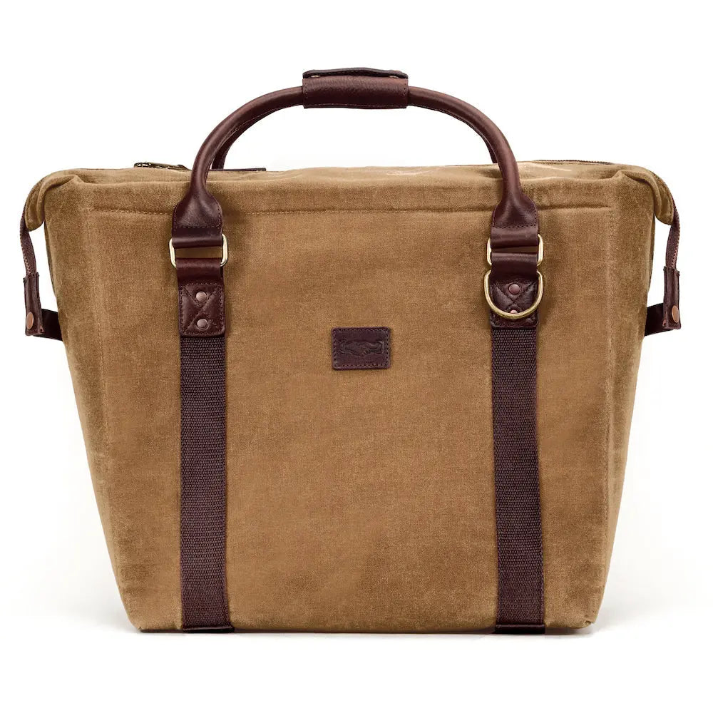 White Wing Waxed Canvas Large Cooler by Mission Mercantile Leather Goods, handmade leather goods detail photo 4
