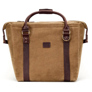 White Wing Waxed Canvas Large Cooler by Mission Mercantile Leather Goods, handmade leather goods detail photo 4