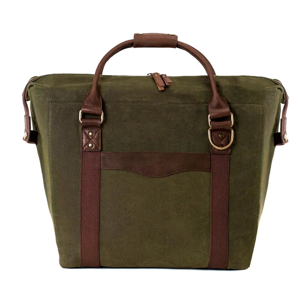 White Wing Waxed Canvas Large Cooler by Mission Mercantile Leather Goods, handmade leather goods detail photo 11
