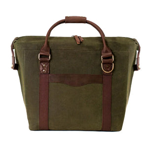 White Wing Waxed Canvas Large Cooler by Mission Mercantile Leather Goods, handmade leather goods detail photo 11