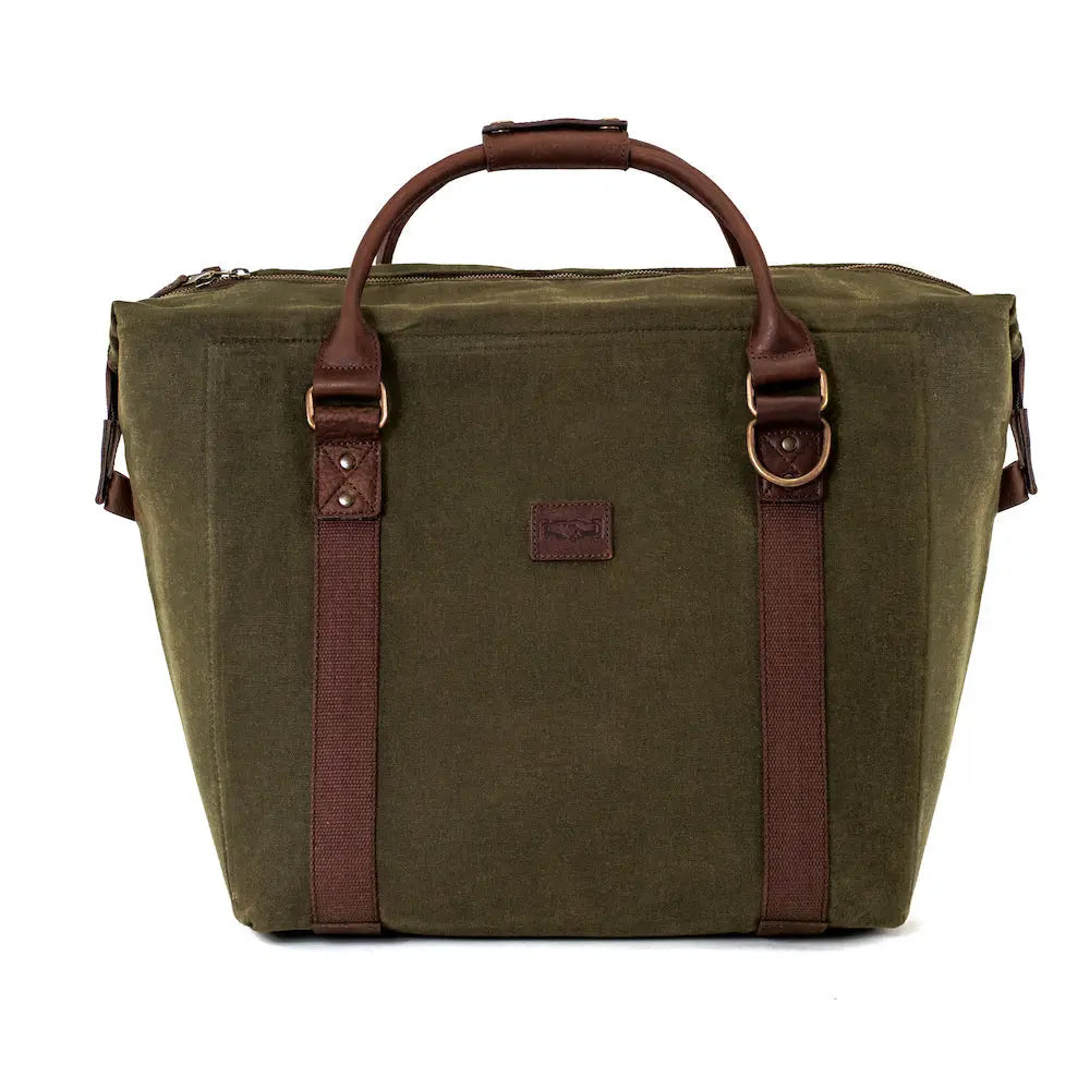 White Wing Waxed Canvas Large Cooler by Mission Mercantile Leather Goods, handmade leather goods detail photo 12