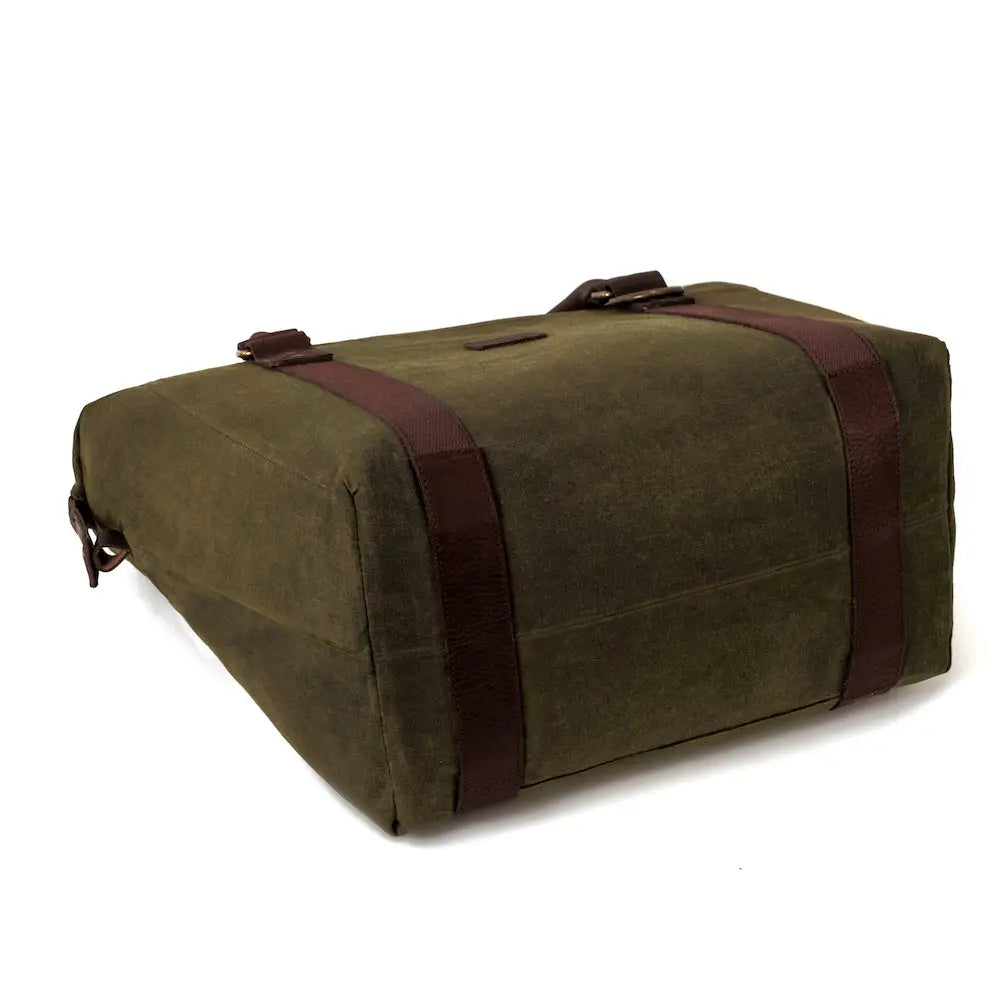 White Wing Waxed Canvas Large Cooler by Mission Mercantile Leather Goods, handmade leather goods detail photo 15