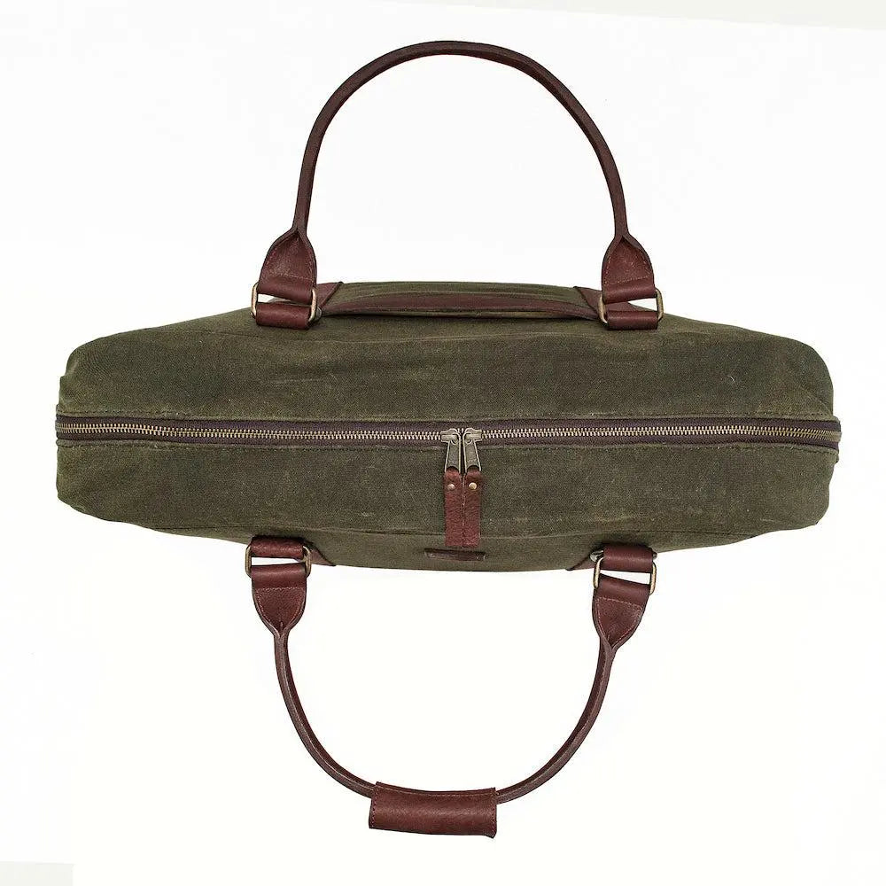 White Wing Waxed Canvas Large Cooler by Mission Mercantile Leather Goods, handmade leather goods detail photo 16