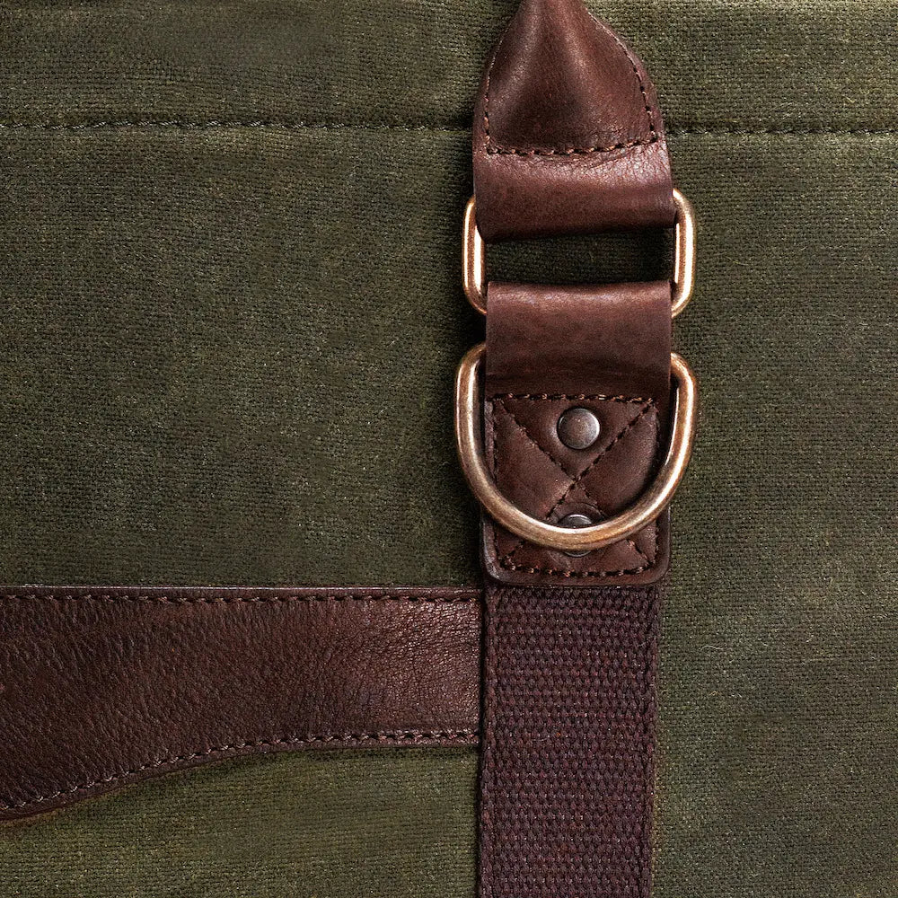 White Wing Waxed Canvas Large Cooler by Mission Mercantile Leather Goods, handmade leather goods detail photo 18