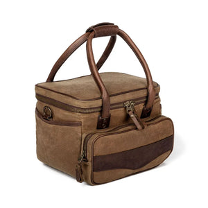 White Wing Waxed Canvas Scout Cooler by Mission Mercantile Leather Goods, handmade leather goods detail photo 4