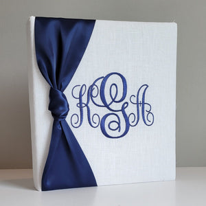 Baby Memory Book - White Linen (w/ SATIN Bow) by AP Creations in Tuscaloosa, paper gift detail photo 4