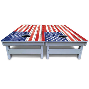 Whitewash Flag Cornhole Boards - All Weather Series by Cornhole Solutions, custom cornhole board detail photo 5