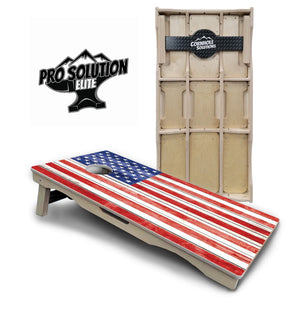 Whitewash Flag Cornhole Boards - Pro Solution Elite Series by Cornhole Solutions, custom cornhole board main product photo