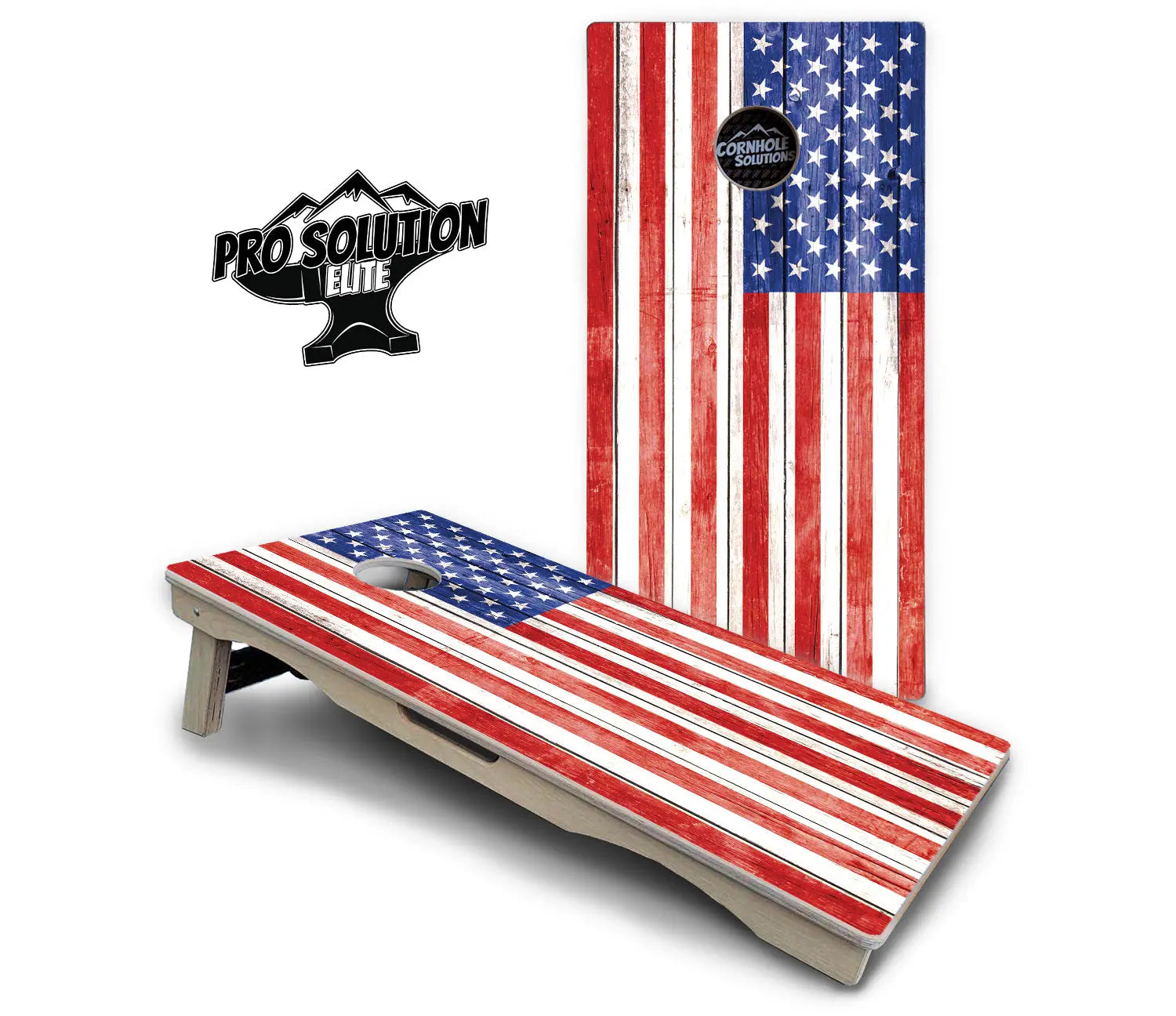 Whitewash Flag Cornhole Boards - Pro Solution Elite Series by Cornhole Solutions, custom cornhole board detail photo 2