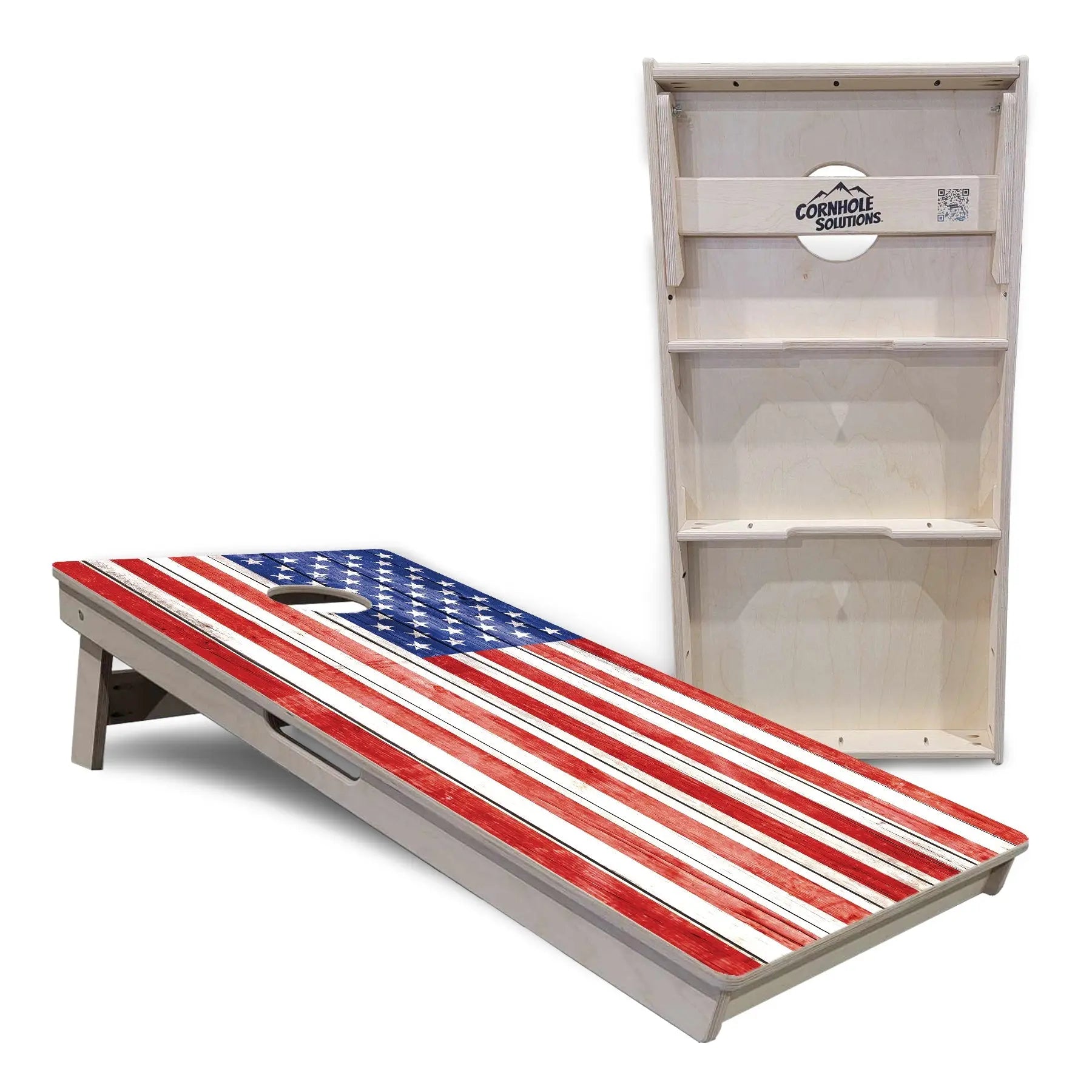 Whitewash Flag Cornhole Boards - Professional Tournament Series by Cornhole Solutions, custom cornhole board detail photo 4