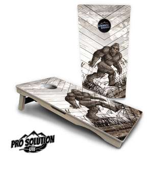Bigfoot Whitewash Cornhole Boards - Pro Solution Lite Series by Cornhole Solutions, custom cornhole board detail photo 4