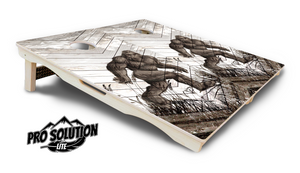 Bigfoot Whitewash Cornhole Boards - Pro Solution Lite Series by Cornhole Solutions, custom cornhole board detail photo 5